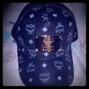 MCM Black Leather snapback